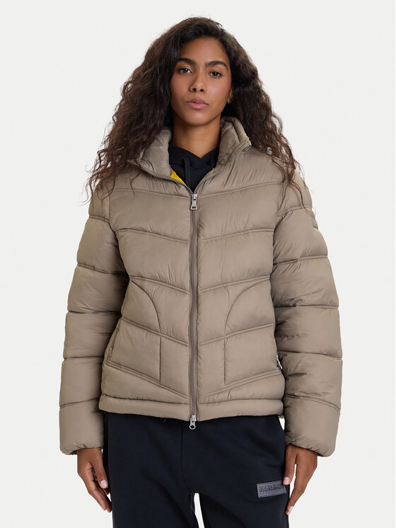 Napapijri Kurtka zimowa A-Ega NP0A88XD Szary Regular Fit