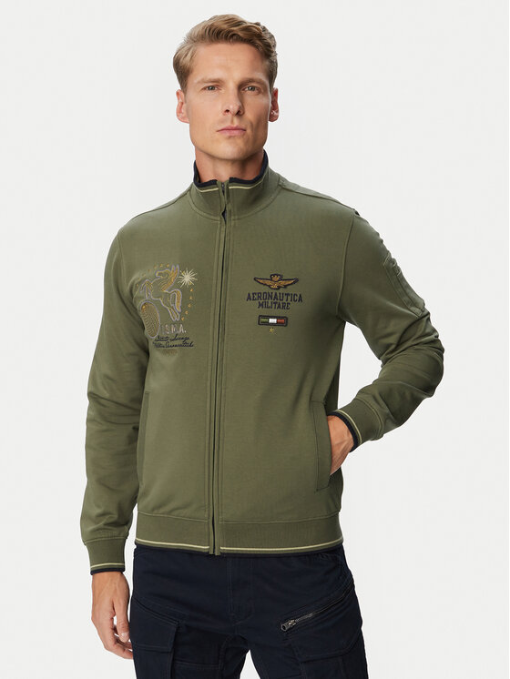 Aeronautica Militare Bluza 262FE2134UF00662 Zielony ciemny Regular Fit