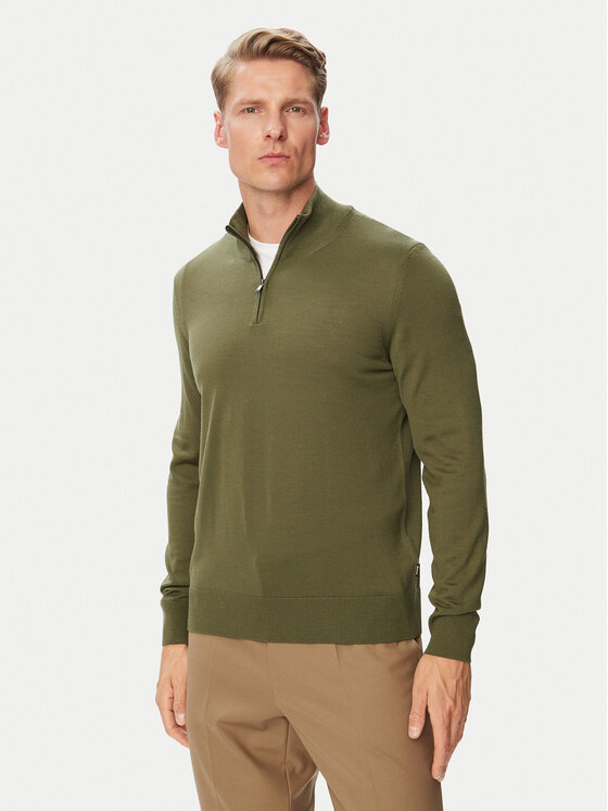 BOSS Sweter H-Ebenji 50565499 Zielony ciemny Regular Fit