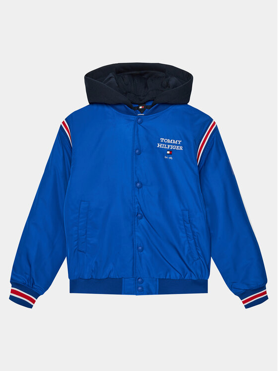Tommy Hilfiger Kurtka bomber Th Logo Bomber Jacket KB0KB08742 Niebieski Regular Fit