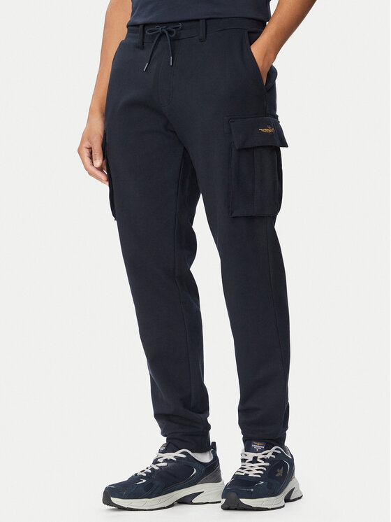 Aeronautica Militare Spodnie dresowe 262PF1020UF00662 Granatowy Regular Fit