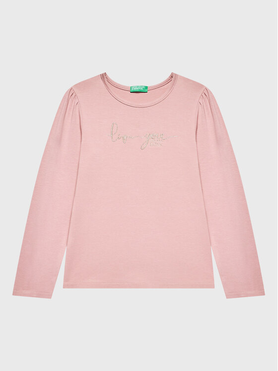 United Colors Of Benetton Bluzka 3P4ZG104R Różowy Regular Fit
