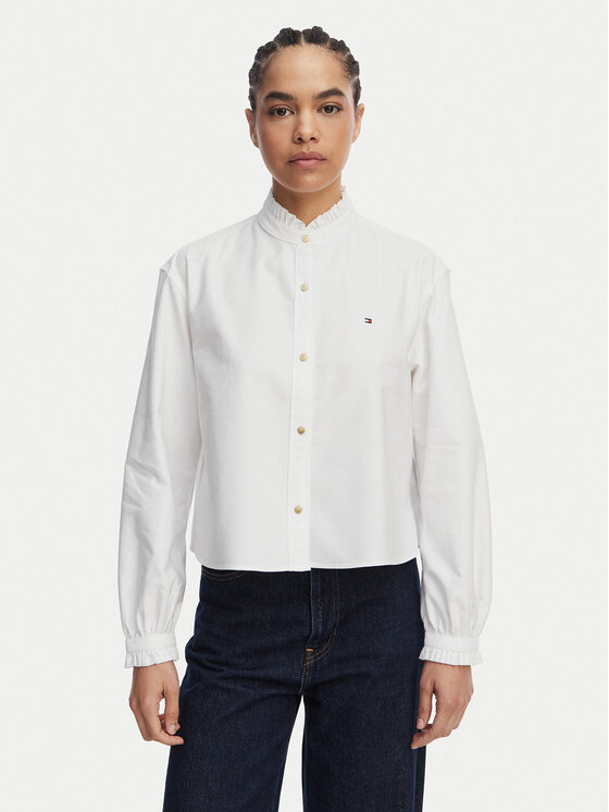 Tommy Hilfiger Koszula Oxford WW0WW48914 Biały Boxy Fit