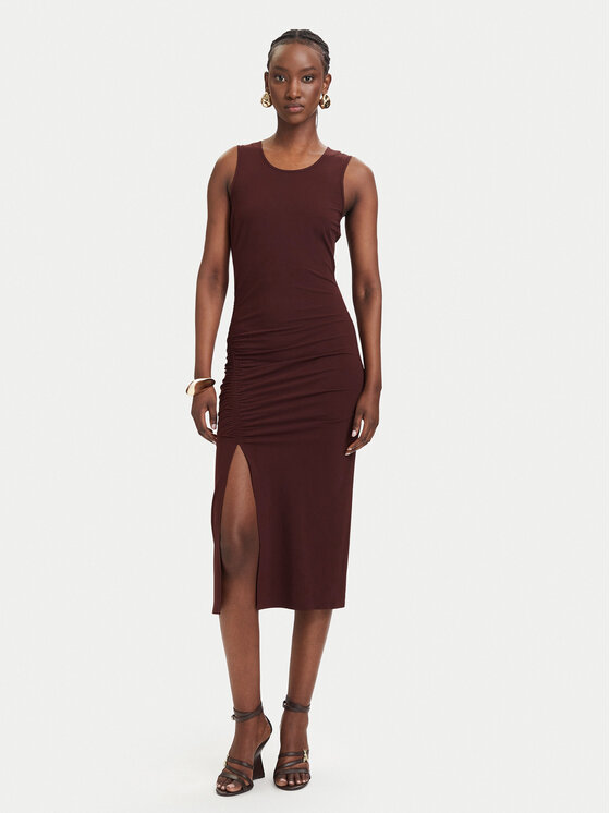 Patrizia Pepe Sukienka codzienna 2A3081/JZ26-B887 Brązowy Slim Fit