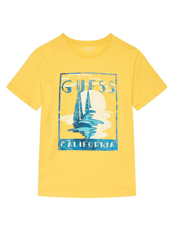 Guess T-Shirt L6GI10 K8HM4 Żółty Regular Fit