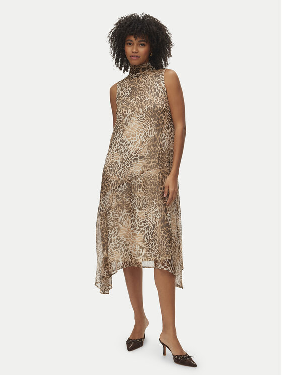 Vero Moda Sukienka letnia Smilla 10345453 Beżowy Regular Fit