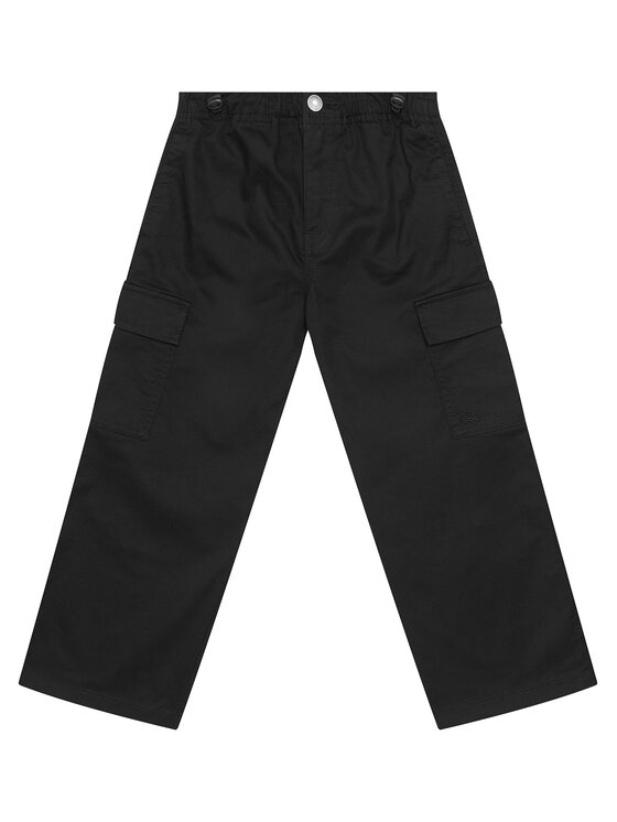 United Colors Of Benetton Spodnie materiałowe 4XZXCF04I Czarny Loose Fit