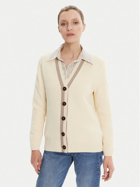 Gant Kardigan 4805343 Écru Regular Fit