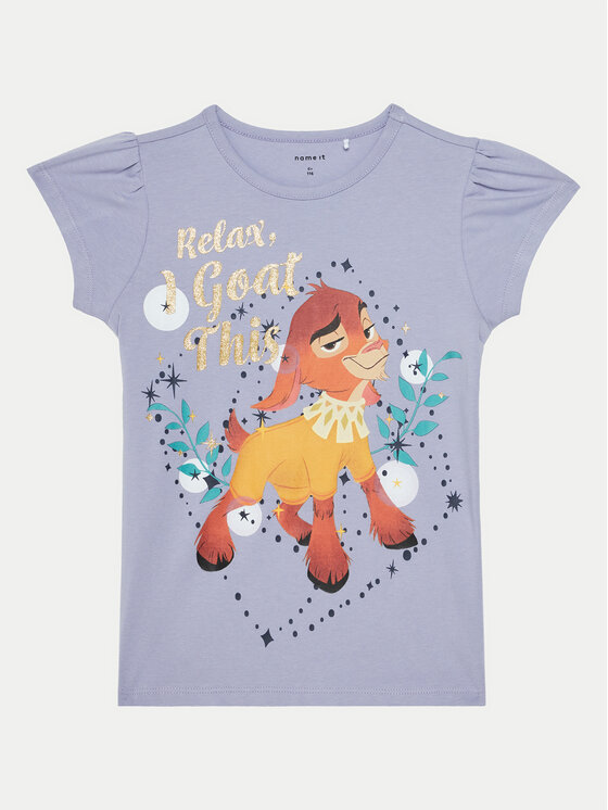 NAME IT T-Shirt 13239531 Fioletowy Regular Fit