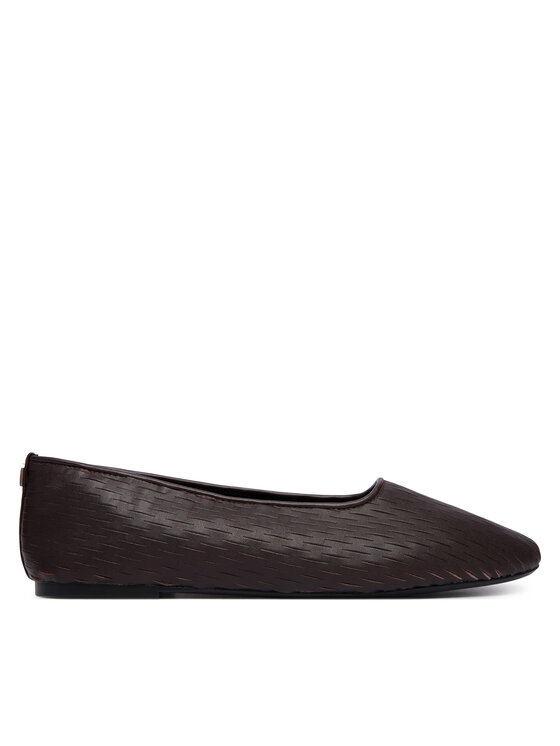 Calvin Klein Baleriny Oblique Ballerina Cut Lth HW0HW03033 Bordowy