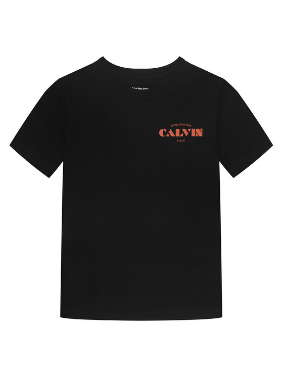 Calvin Klein T-Shirt Small Chest LVCKTJA40B Czarny Regular Fit