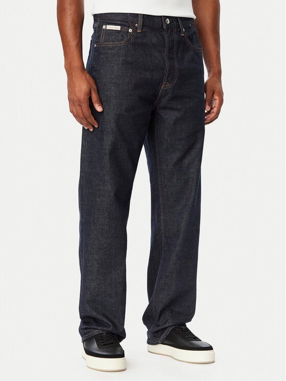 Calvin Klein Jeans Jeansy 90s LV04RH701G Granatowy Straight Fit