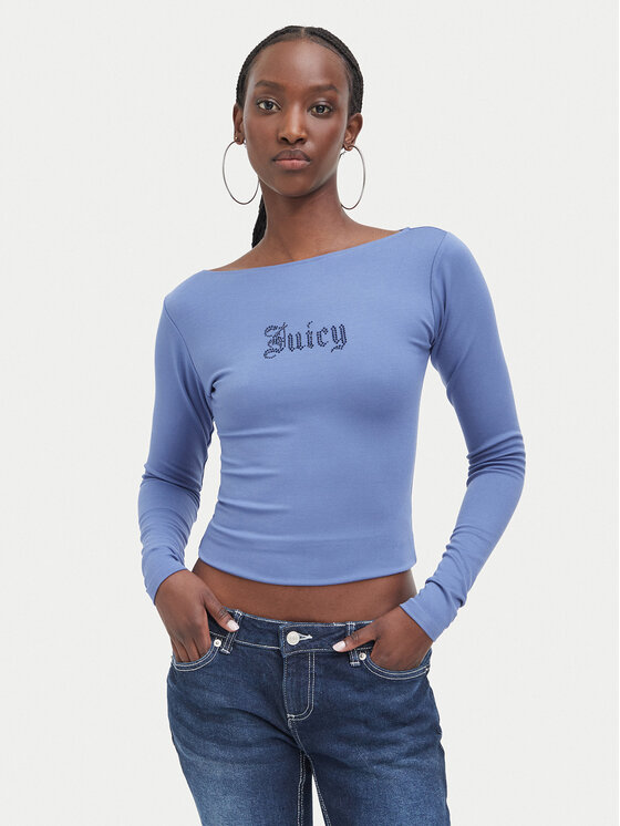 Juicy Couture Bluzka JCWCT226329 Niebieski Slim Fit