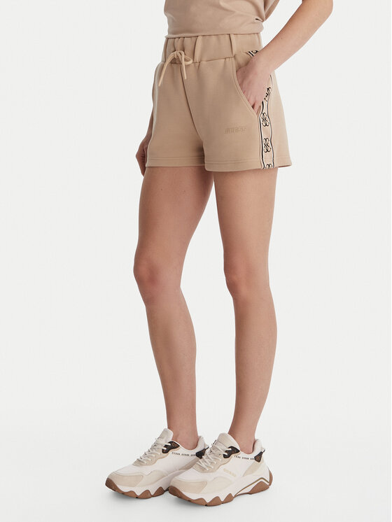 Guess Szorty sportowe V3GD13 KB3P2 Beżowy Regular Fit