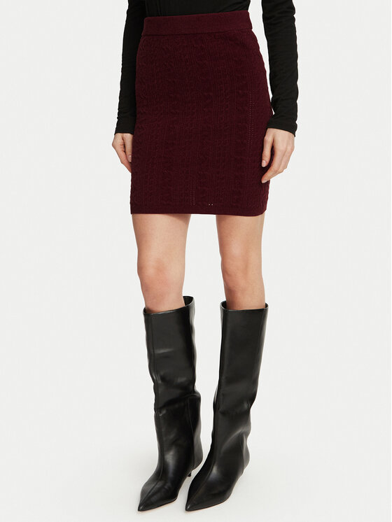 Guess Spódnica mini W6BD12 Z1442 Bordowy Regular Fit