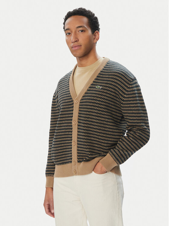 Lacoste Kardigan AH8567 Brązowy Relaxed Fit