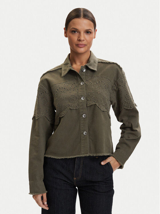 ONLY Kurtka koszulowa Elena 15232378 Zielony Regular Fit