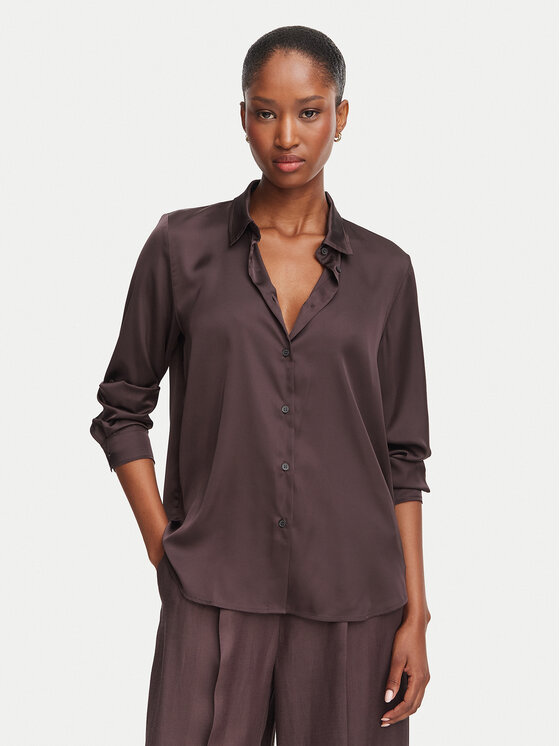 Marella Koszula Emme by Marella Edro 2625116081 Brązowy ciemny Regular Fit