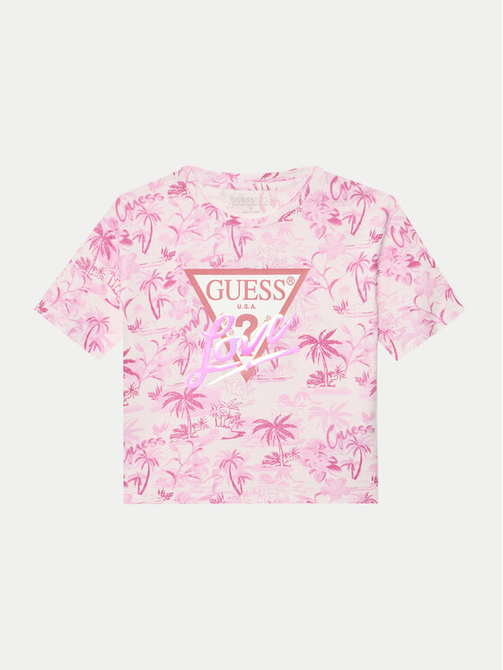 Guess T-Shirt J5GI10 K6YW4 Różowy Regular Fit