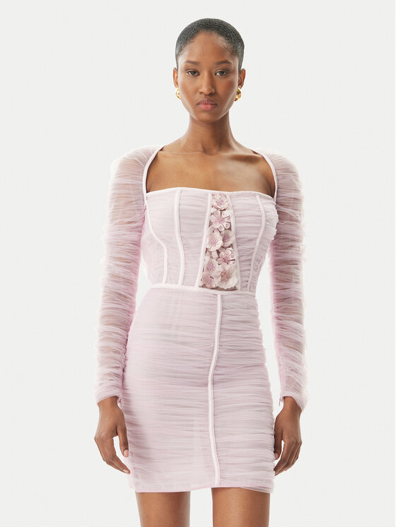 Elisabetta Franchi Sukienka koktajlowa AB68352E2 544 Różowy Slim Fit