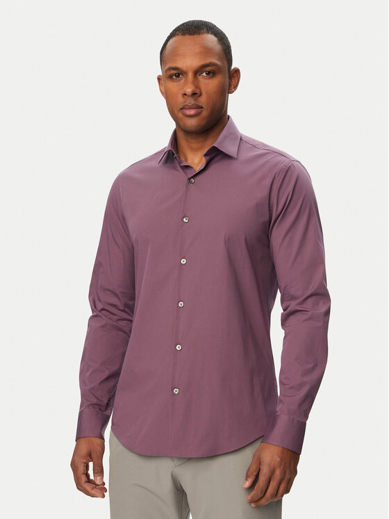 Calvin Klein Koszula Essentials LV019EU037 Fioletowy jasny Slim Fit