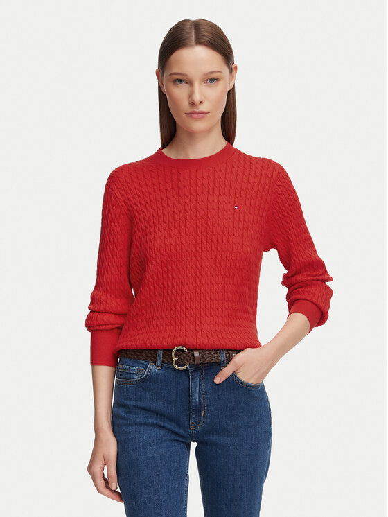 Tommy Hilfiger Sweter WW0WW44993 Czerwony Regular Fit