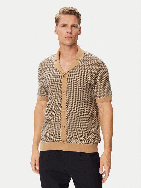 BOSS Koszula H-Lomare 50570555 Brązowy Regular Fit