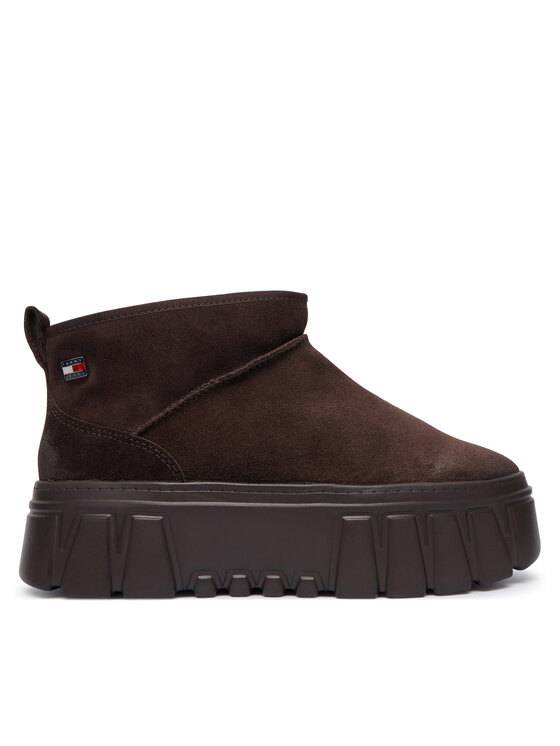 Tommy Jeans Śniegowce Tjw Suede Platform Boots Wl EN0EN03158 Brązowy