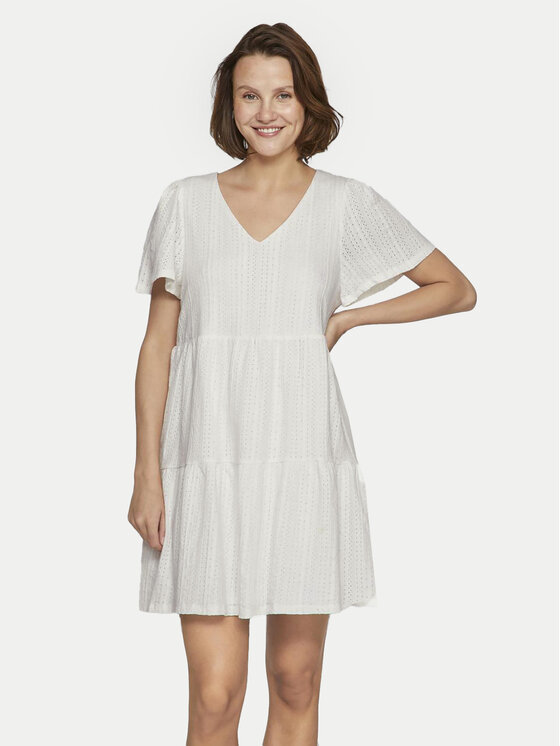 Vila Sukienka letnia Libre 14095564 Écru Regular Fit