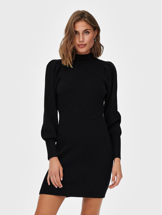 ONLY Sukienka dzianinowa Katia 15232502 Czarny Comfort Fit