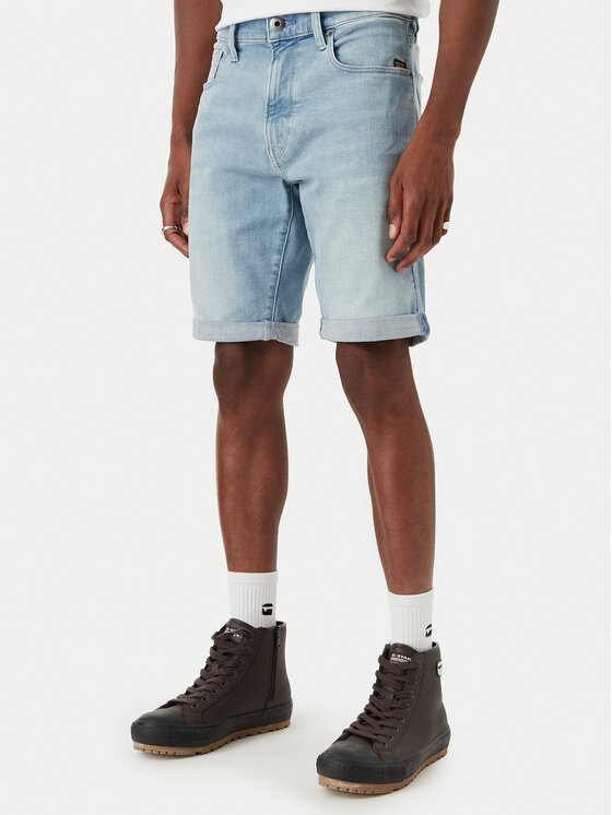 G-Star Raw Szorty jeansowe D10481-8968 Niebieski jasny Slim Fit