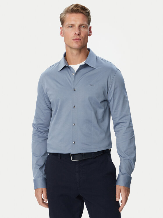 BOSS Koszula Mysoft 50519748 Niebieski Regular Fit