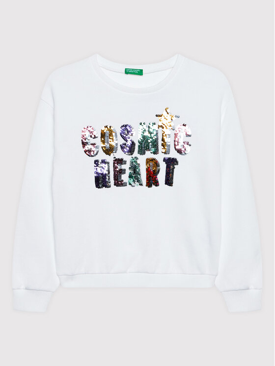 United Colors Of Benetton Bluza 3J68C101I Biały Regular Fit