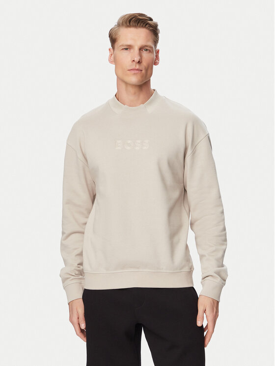 BOSS Bluza 50561510 Beżowy Regular Fit
