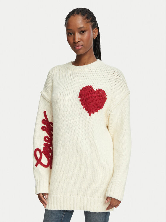 Guess Sweter W6BR71 Z1754 Kremowy Relaxed Fit