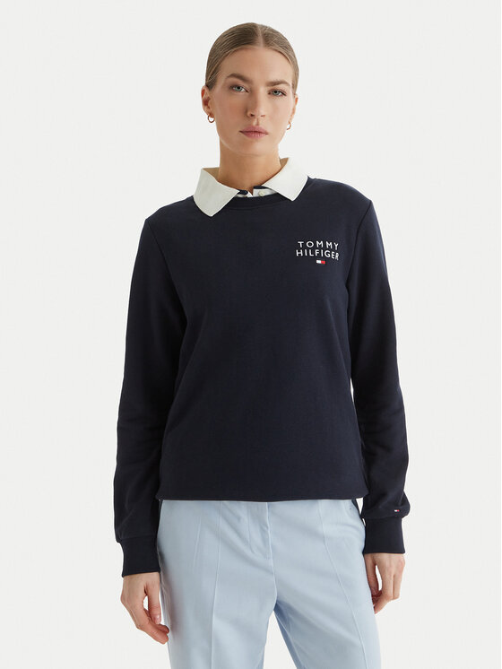 Tommy Hilfiger Bluza UW0UW04521 Granatowy Regular Fit