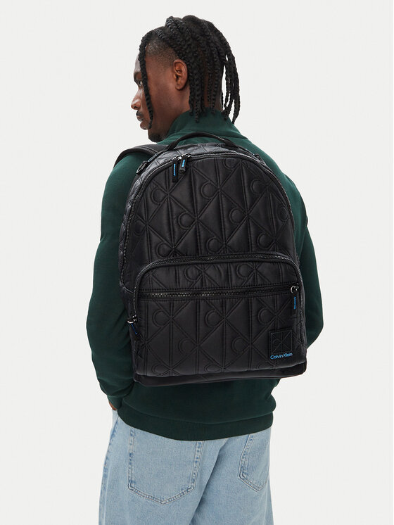Calvin Klein Plecak Emblem Aop Puffer Backpack LV04D3474G Czarny