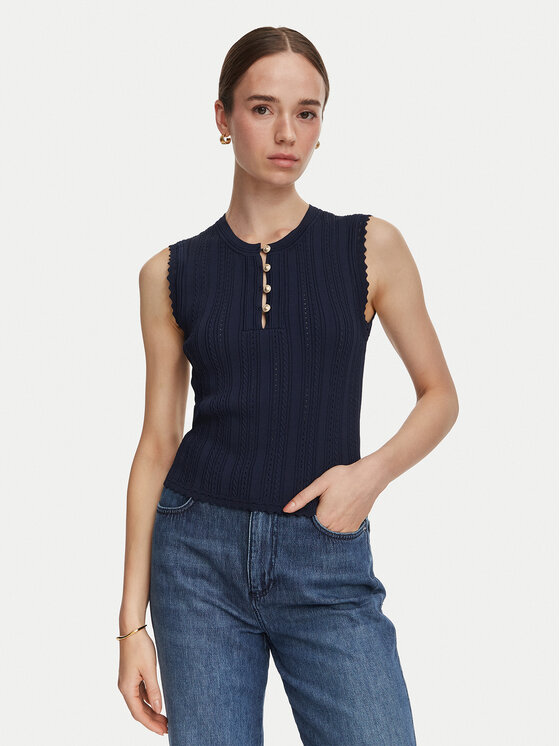 Guess Bluzka W6YR24 Z0970 Granatowy Regular Fit