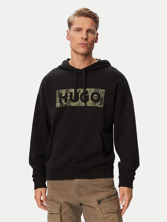 HUGO Bluza Necdysis 50566028 Czarny Regular Fit