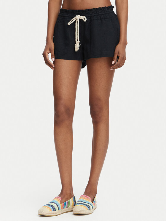 Roxy Szorty materiałowe Oceanside ARJNS03007 Czarny Regular Fit