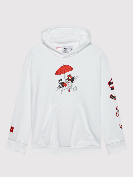 adidas Bluza Disney Mickey And Friends HF7578 Biały Relaxed Fit