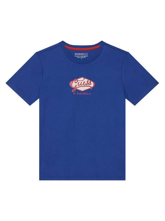 Guess T-Shirt L6RI02 K8HM4 Niebieski Regular Fit