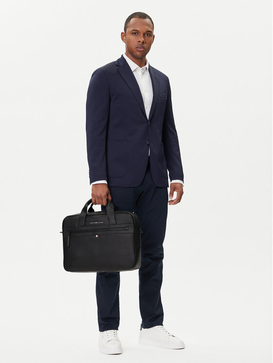 Tommy Hilfiger Torba na laptopa Essential Pu Computer Bag AM0AM09507 Czarny