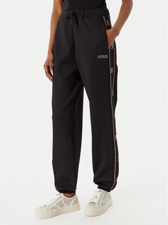 Guess Spodnie dresowe V5BB23 KCX22 Czarny Wide Leg