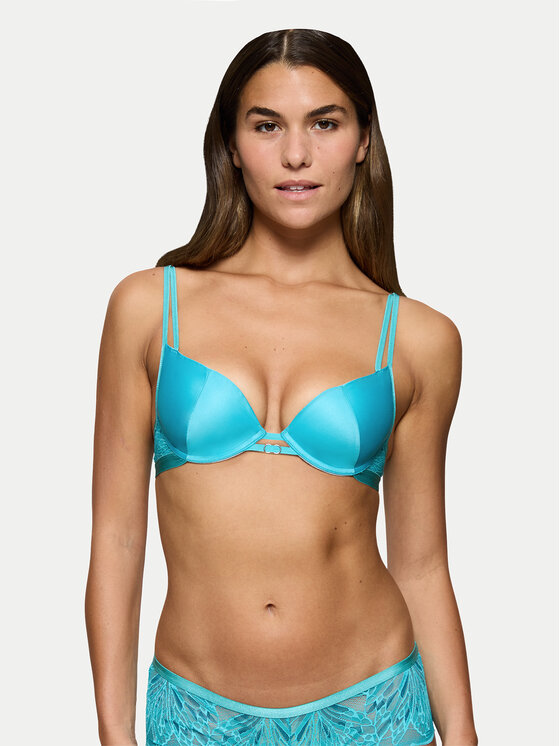 Triumph Biustonosz push-up Crazy Stupid Love 10222374 Niebieski