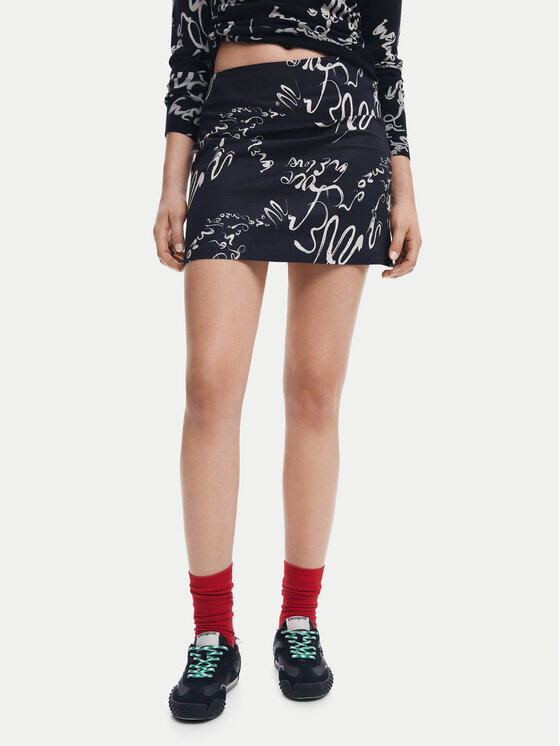Desigual Spódnica mini 25SWFW03 Czarny Regular Fit