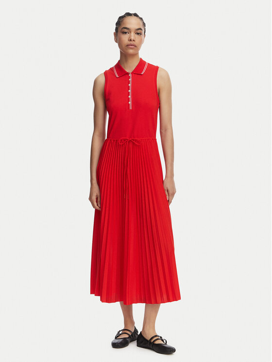 Tommy Hilfiger Sukienka codzienna 1985 Pleated WW0WW49621 Czerwony Regular Fit