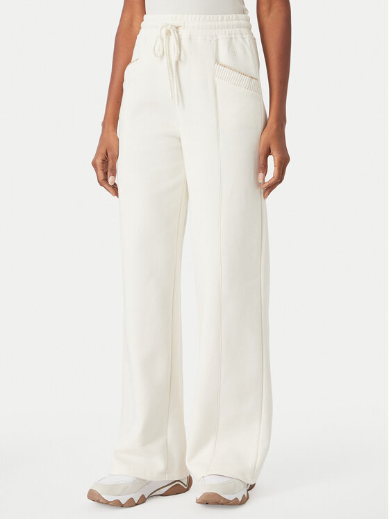 Guess Spodnie dresowe W6YB31 K5319 Kremowy Wide Leg
