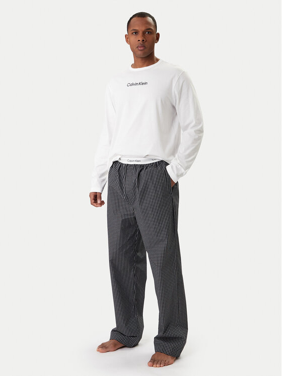 Calvin Klein Piżama Ls Tee LV00NM2953 Biały Regular Fit