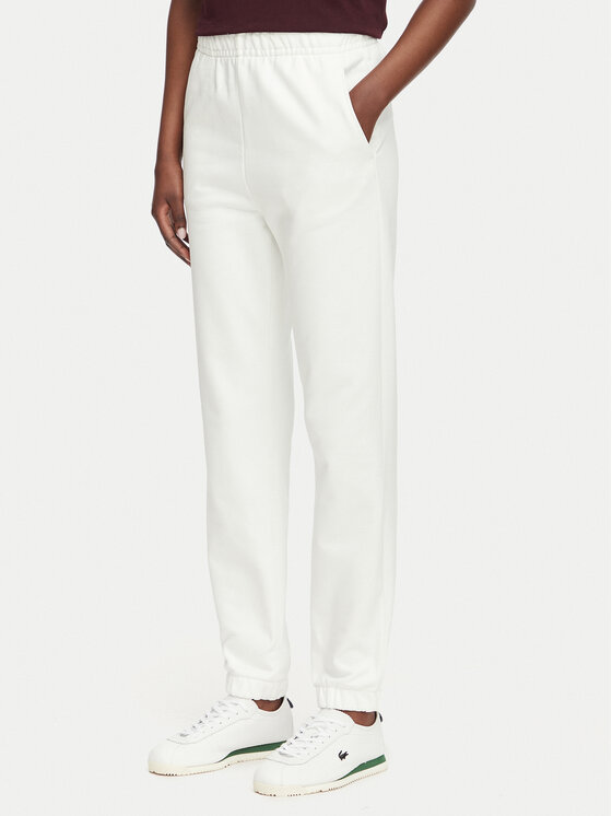 Lacoste Spodnie dresowe XF5268 Kremowy Regular Fit